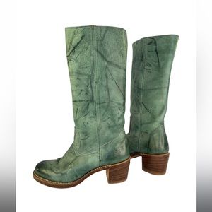 Rare - Frye Campus Teal Leather Boots - barley worn!!